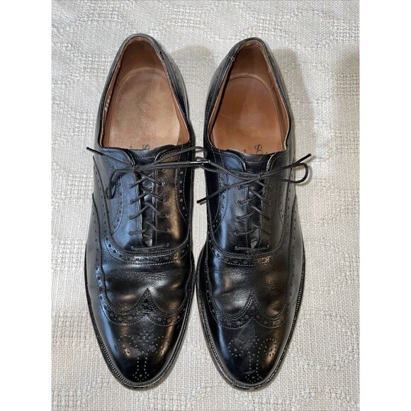 Allen Edmonds Chester Men’s Wingtip Dress Shoes Sz 9.5 C Black Leather Business main image 5